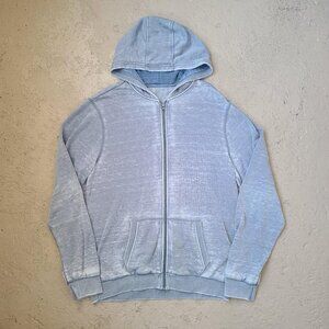 Vintage faded/distressed grey zip-up hoodie sweatshirt men's XL